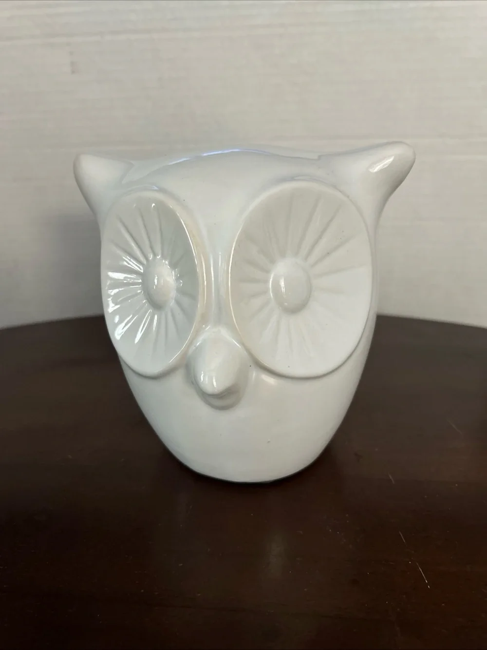 Pier 1 Glossy White Ceramic Owl Accent